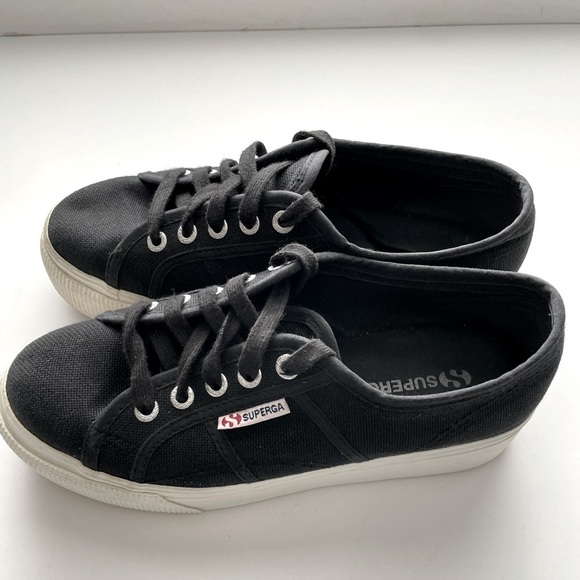 SUPERGA Woman’s Platform Black Canvas - EUC - Picture 4 of 10